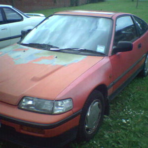 my crx; paints flaked from the bonnet